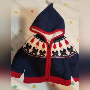 Hanna Andersson Gnome Hood Sweater Jacket 3-6m